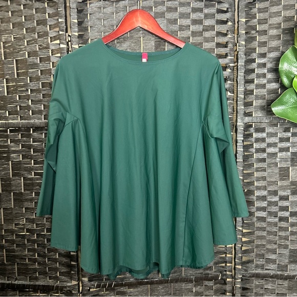 IC by Connie K deep green swing top long sleeved Lagenlook - Picture 2 of 7